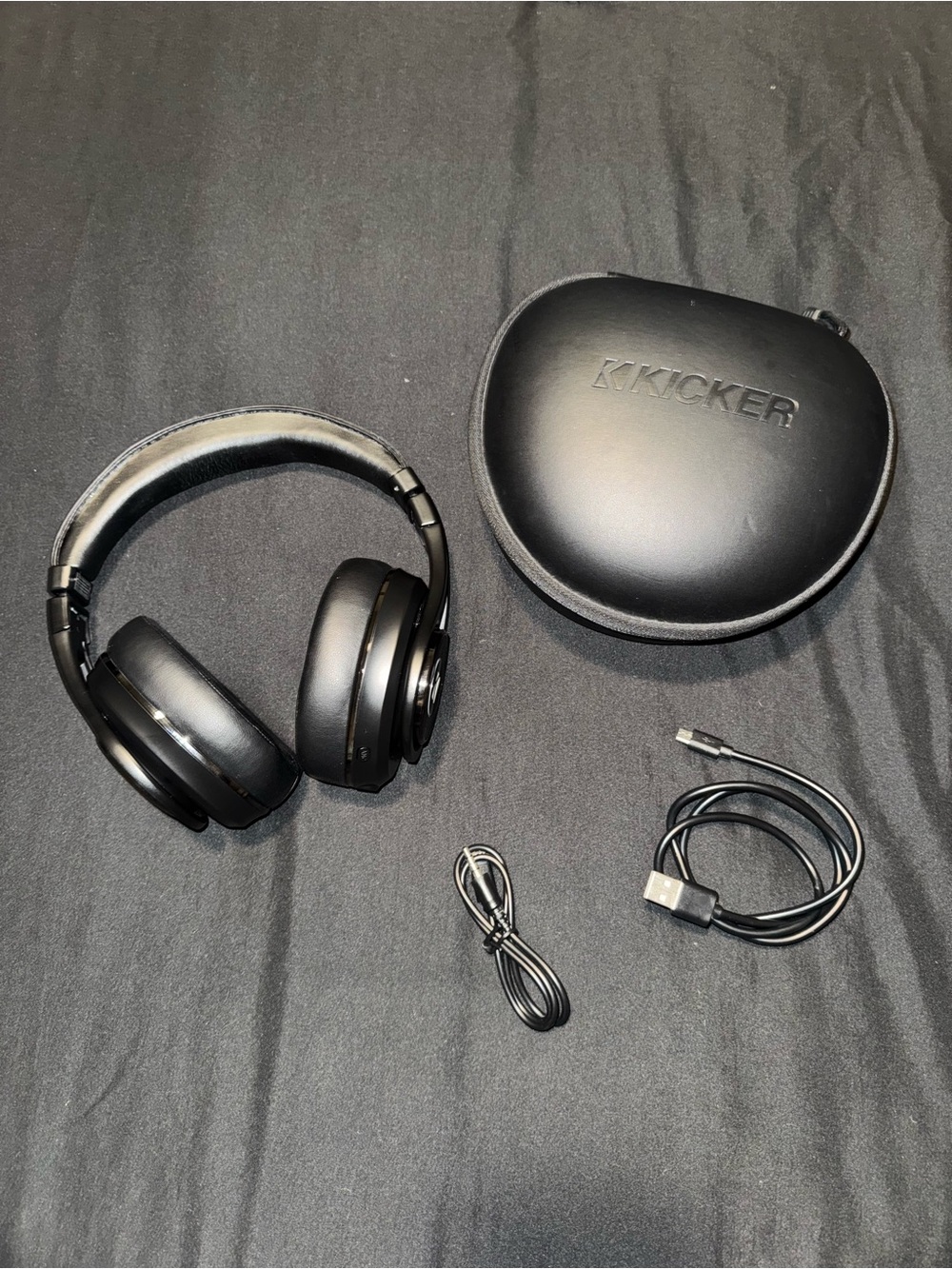 Kickers Black Over-Ear Wireless Headphones with Carrying Case